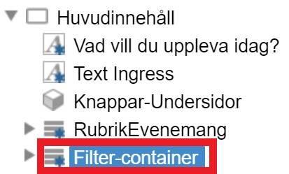 Layout till Filter-container