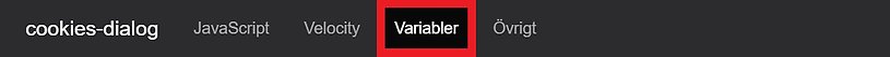 Variabler till cookies-dialog